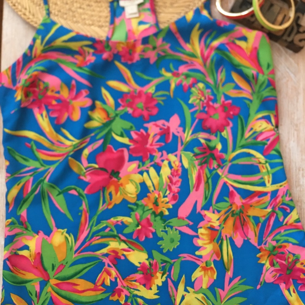 J. CREW Racerback/Spaghetti Strap Floral Top - Picture 6 of 8